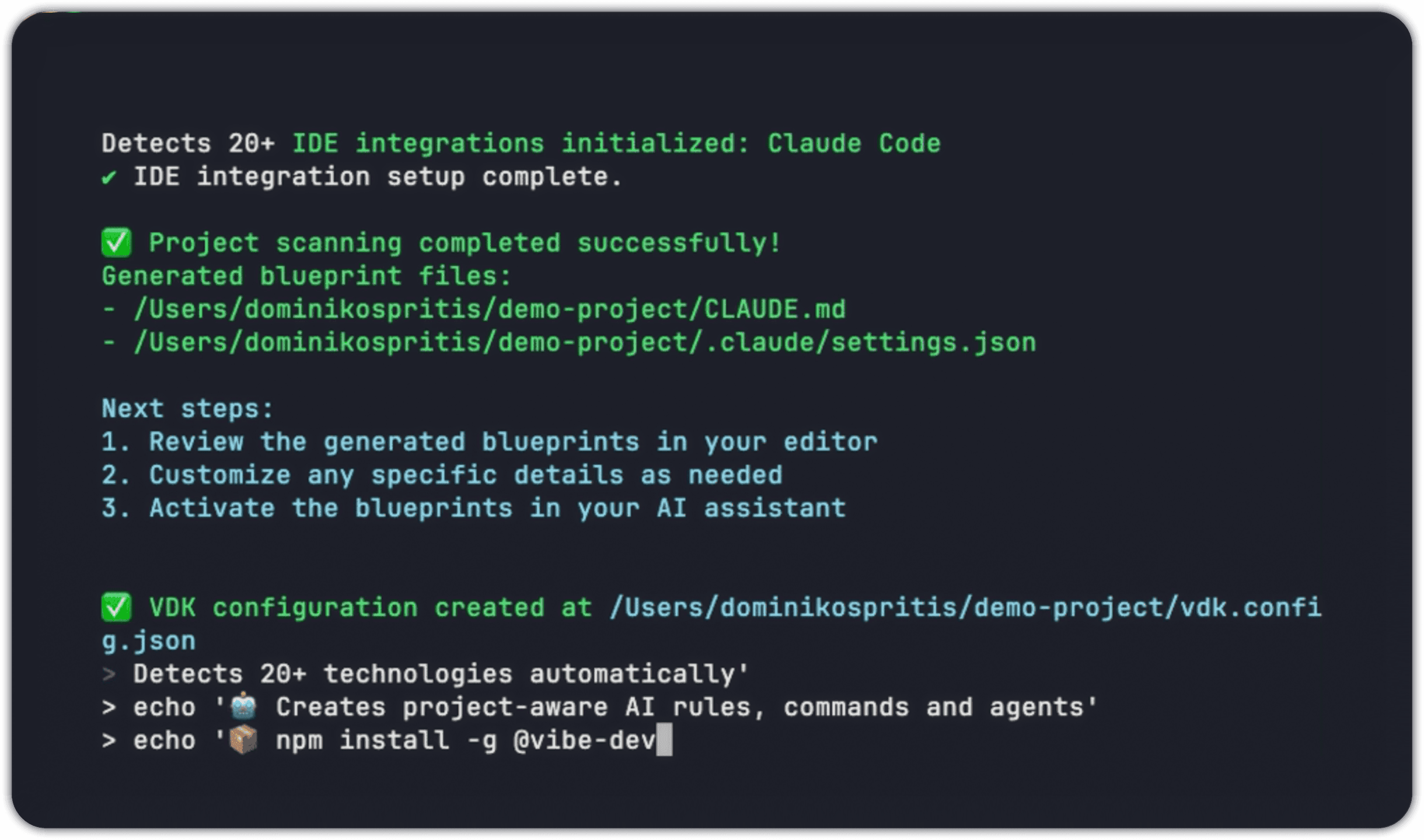 VDK CLI Glass Interface 1